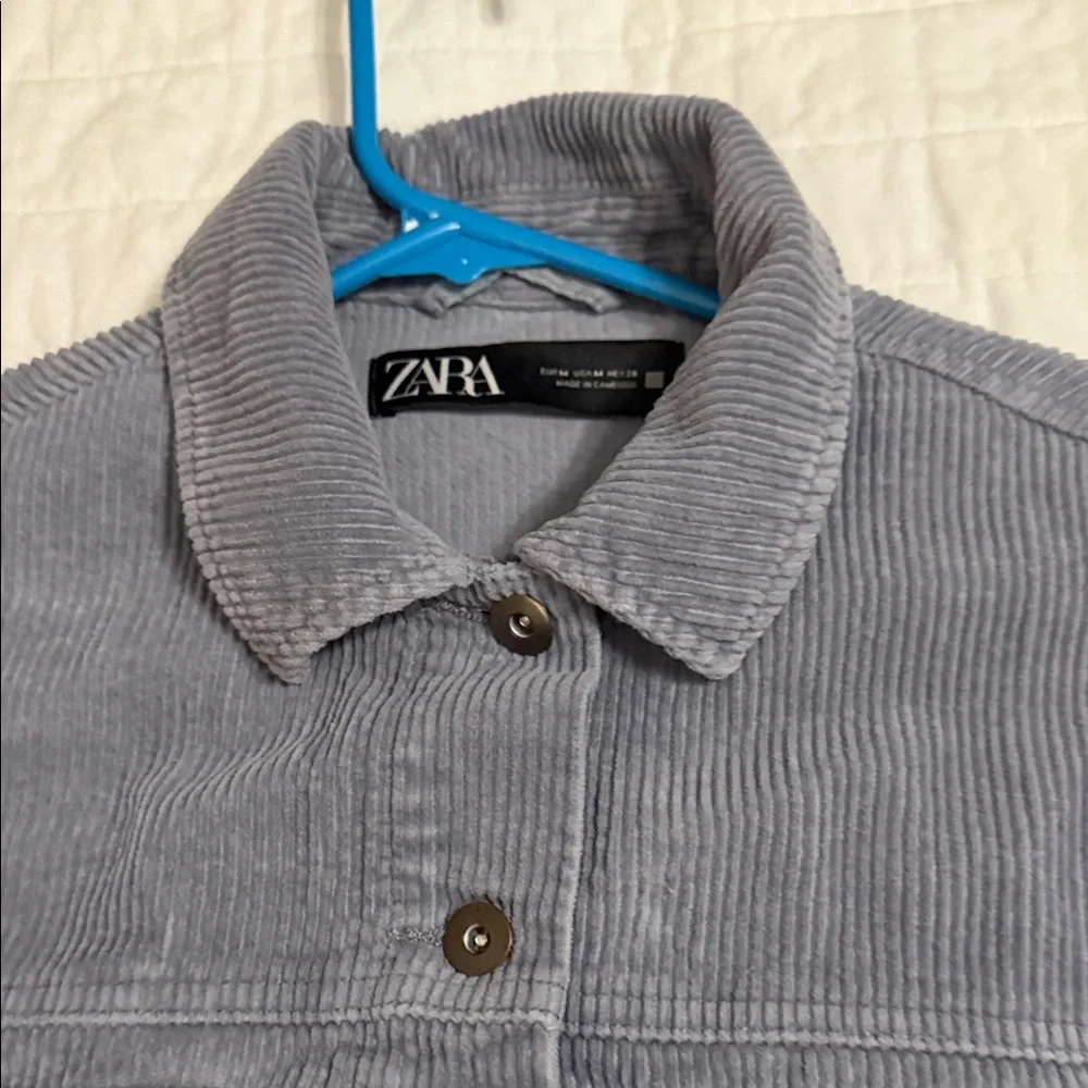 Zara Gray CORDUROY SHIRT LIKE Jacket: BEAUTIFUL EXCELLENT CONDITION - Picture 3 of 9